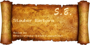 Stauber Barbara névjegykártya